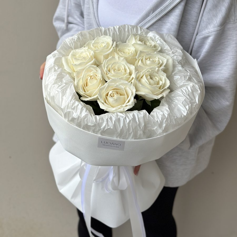 Моно-букет из роз Playa Blanca - 9 шт