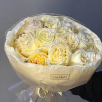 Моно-букет из роз сорта Candle Light - 15 шт