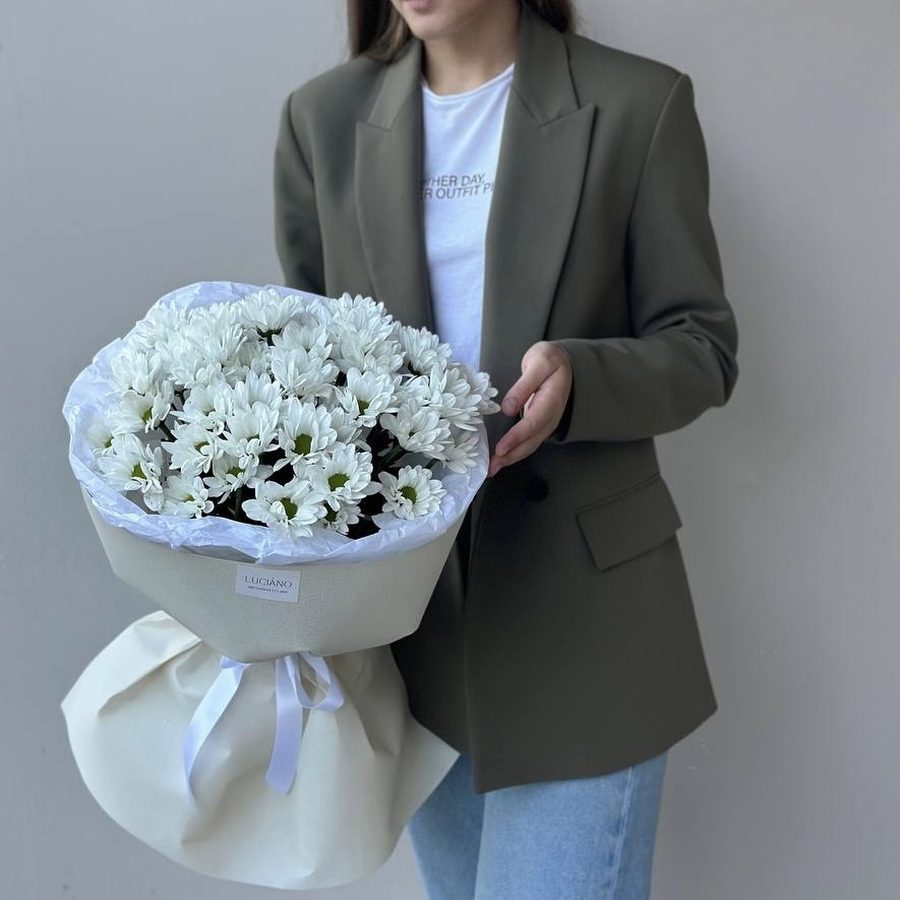 Моно-букет из ромашковых хризантем - 7 шт